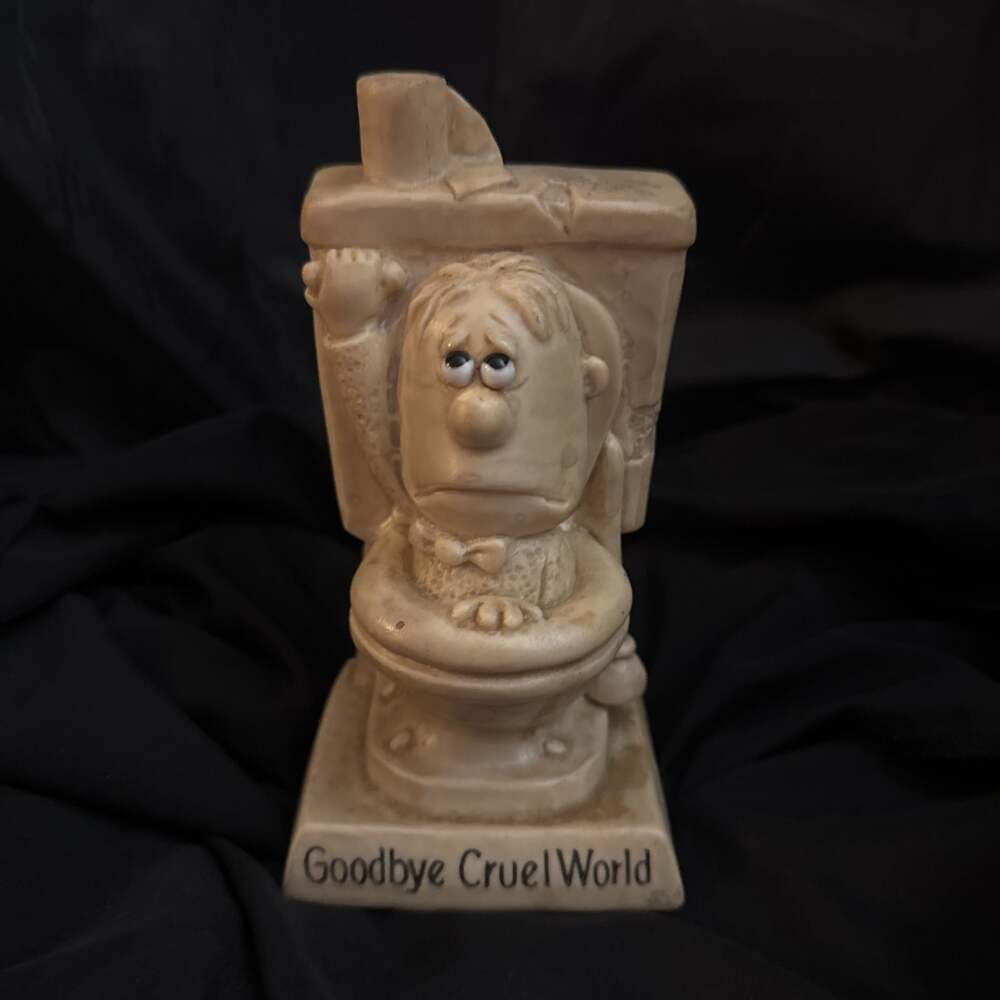 Vintage 1970's R & W Berries "Goodbye Cruel World" Figurine